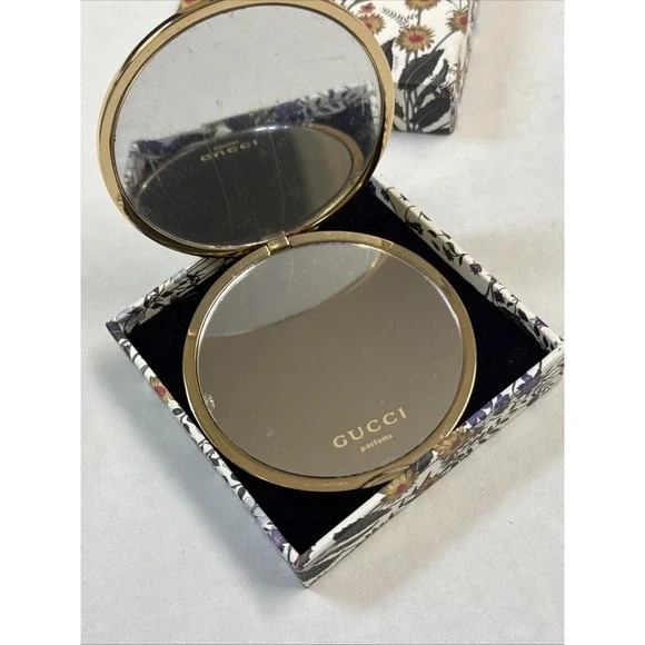 Gucci‎ gold floral compact mirror collection Limited Edition